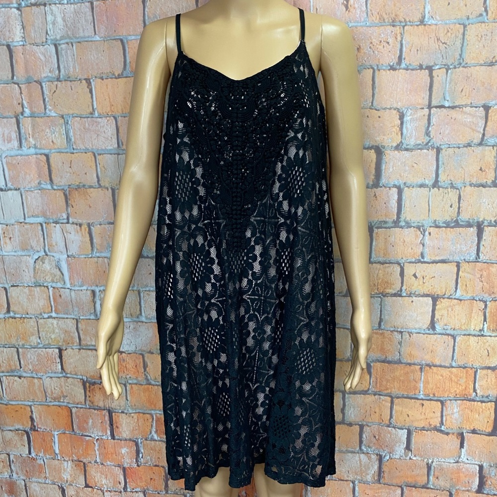 Speechless Plus Size Black Lace‎ Trapeze Mini Dress